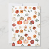 秋のルーラル スイート ワン バースデー パーティー 招待状 (裏面)