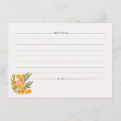 秋のレシピカード – オータム キッチンステーショナリー 案内状 (裏面)