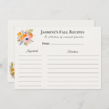 秋のレシピカード – オータム キッチンステーショナリー