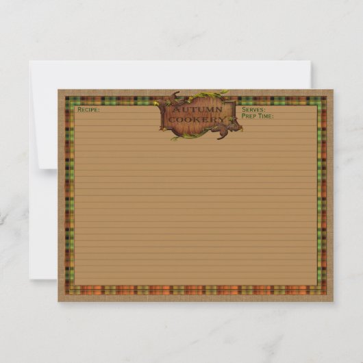秋のレシピカード 招待状 (正面)