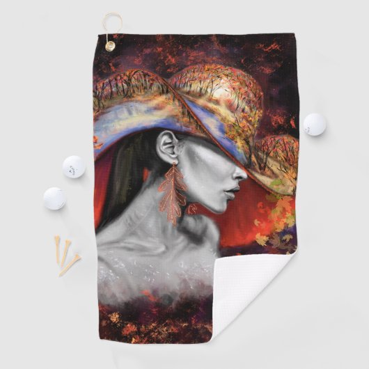 秋のレディーゴルフタ絵画オル – Art ゴルフタオル (インサイチュ)