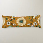 秋のレトロボホマスタード花柄 ボディピロー (裏面)