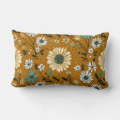 秋のレトロボホマスタード花柄 ランバークッション (裏面)
