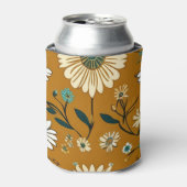 秋のレトロボホマスタード花柄 缶クーラー (缶正面)