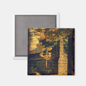 秋のログキャビン マグネット (正面/裏面)