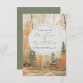 秋のログハウス ウェディング招待状 セーブザデート (正面/裏面)