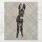 秋のロバと格子柄フクロウ ワインラベル (シングルラベル)