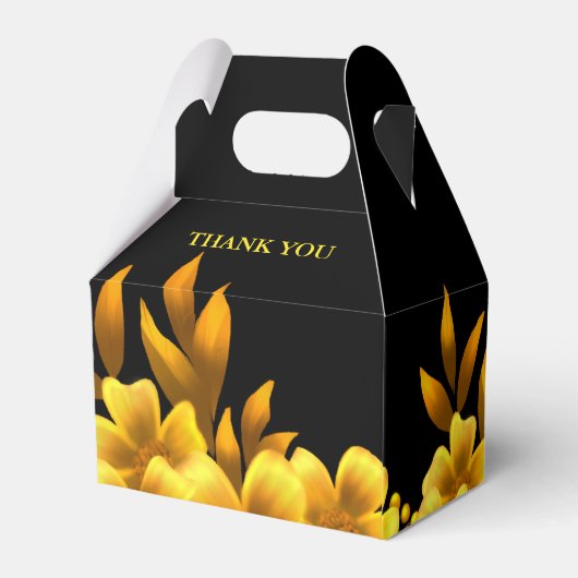 秋のロマンスフェイク金ゴールド&ブラックフローラル幾何学模様 フェイバーボックス (裏面サイド)