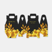 秋のロマンスフェイク金ゴールド&ブラックフローラル幾何学模様 フェイバーボックス (折り畳みなし)