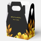 秋のロマンスフェイク金ゴールド&ブラックフローラル幾何学模様 フェイバーボックス (オープン)