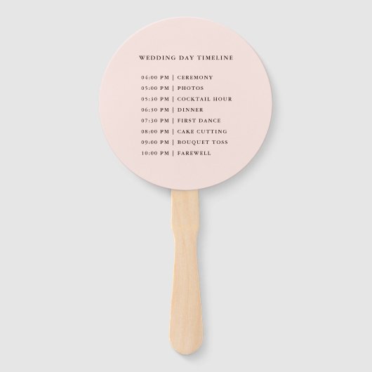 秋のロマンスフローラリース結婚式の日のタイムライン ハンドファン (裏面)