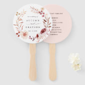 秋のロマンスフローラリース結婚式の日のタイムライン ハンドファン (正面&裏面)