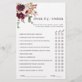 秋のロマンス上または下のブライダルシャワーゲーム (正面)