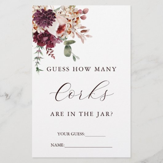 秋のロマンス推測どのように多くのコルクブライダルゲーム (正面)