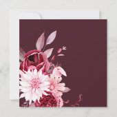 秋のロマンス金ゴールドフレーム結婚フローラ 招待状 (裏面)