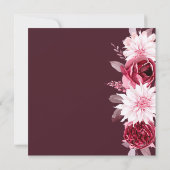 秋のロマンス金ゴールドフレーム結婚フローラ 招待状 (裏面)