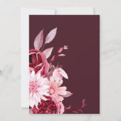 秋のロマンス金ゴールドフレーム結婚フローラ 招待状 (裏面)