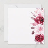 秋のロマンス金ゴールドフレーム結婚フローラ 招待状 (裏面)