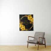 秋のロマンフェイク金ゴールド黄色フローラ幾何学的 タペストリー (インサイチュ)