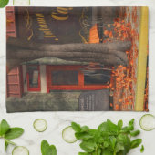 秋のローストのカフェ キッチンタオル (折り畳み)