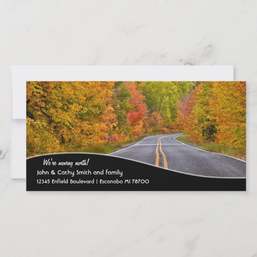 秋のロードシーンを北に移動する 案内状 (正面)