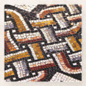 秋のローマのモザイク ガラスコースター (正面)