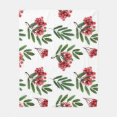 秋のローワン、明るい水の色の背景。 フリースブランケット (正面)