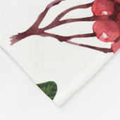 秋のローワン、明るい水の色の背景。 フリースブランケット (角)