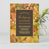 秋のワイルドグレープヴァインの葉 感謝祭 招待状 (スタンド正面)