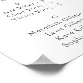 秋のワイルドフラワーのアルファベット式座席表 ポスター (角)