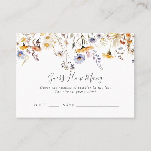 秋のワイルドフラワーはゲームカードの数を推測 名刺 (正面)