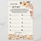 秋のワイルドフラワーはワインシャワーゲームカードを推測 チラシ (正面)