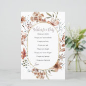 秋のワイルドフラワーウォータカラーの希望ベビーカード (スタンド正面)