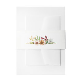 秋のワイルドフラワーウォータカラ結婚ーの色 招待状ベリーバンド