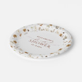 秋のワイルドフラワーエレガントブライダルシャワー ペーパープレート (アングル)