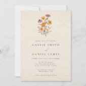 秋のワイルドフラワーガーデン　ボタニカルフォトウェディングQR 招待状 (正面)