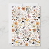 秋のワイルドフラワークロス＆スクリプトベイビー捧げ 招待状 (裏面)