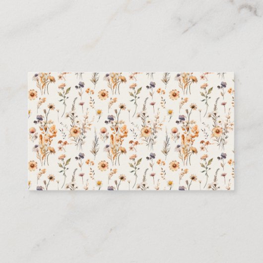 秋のワイルドフラワーシャワーゲームカードの数 プレイスカード (裏面)