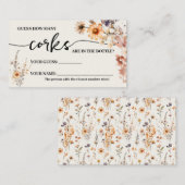 秋のワイルドフラワーシャワーゲームカードの数 プレイスカード (正面/裏面)