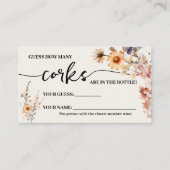 秋のワイルドフラワーシャワーゲームカードの数 プレイスカード (正面)