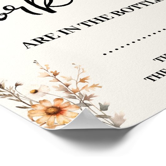 秋のワイルドフラワーシャワーゲームサインの数 ポスター (角)