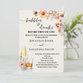 秋のワイルドフラワーバブル&ドリンクブライダルシャワー 招待状 (スタンド正面)