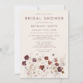 秋のワイルドフラワーフィールド ブライダルシャワー 招待状 (正面)