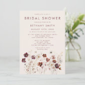 秋のワイルドフラワーフィールド ブライダルシャワー 招待状 (スタンド正面)