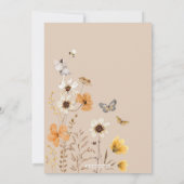 秋のワイルドフラワーフェアリーのファーストバースデーガーデンパーティー 招待状 (裏面)