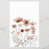 秋のワイルドフラワーベビーシャワービンゴゲーム (裏面)