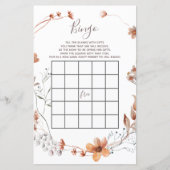 秋のワイルドフラワーベビーシャワービンゴゲーム (正面)