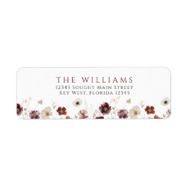 秋のワイルドフラワーリターンアドレスラベル ラベル