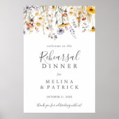 秋のワイルドフラワーリハーサルディナーウェルカムサイン ポスター (正面)