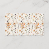 秋のワイルドフラワーワインラッフルチケットシャワーカード プレイスカード (裏面)